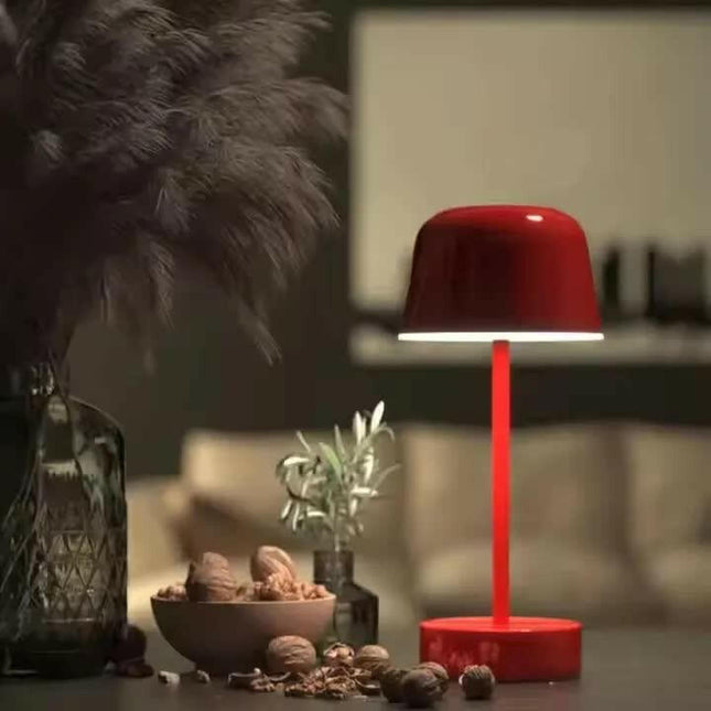Coffee Modern Minimalist LED Table Lamp Rechargeable Touch Control Desk Light for Modern Spaces.