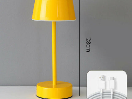 Yellow Modern Minimalist LED Table Lamp Rechargeable Touch Control Desk Light.