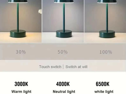 Yellow Modern Minimalist LED Table Lamp Rechargeable Touch Control Desk Light.