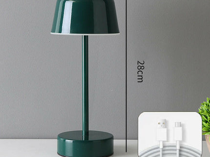 Dark Green Modern Minimalist LED Table Lamp Rechargeable Touch Desk Light.
