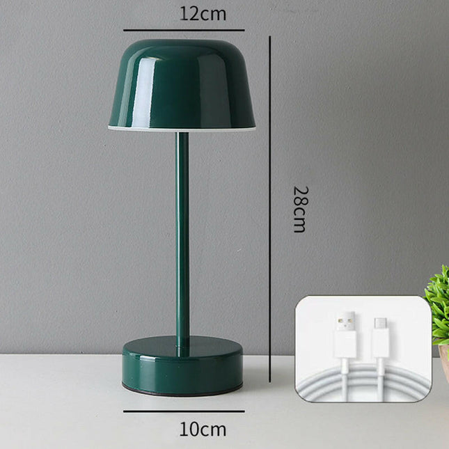 Dark Green Modern Minimalist LED Table Lamp Rechargeable Touch Desk Light.