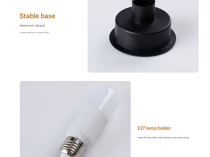 Stripe-Pure White Retro Swirl Glass Mushroom Table Lamp LED Bedside Night Light.