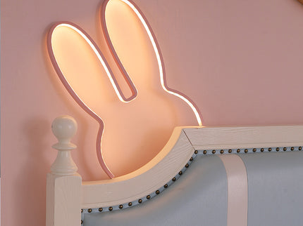 White 29x30cm Adorable Bunny LED Wall Night Light - USB Powered Warm White Lamp for Kids Room Decor