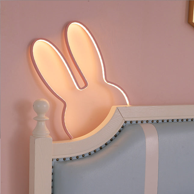 Gold 29x30cm Adorable Bunny LED Wall Night Light - USB Powered Warm White Lamp for Kids Room Decor