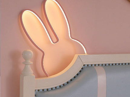 Pink 40x30cm Adorable Bunny LED Wall Night Light USB Powered Warm White Lamp for Kids Room Decor.