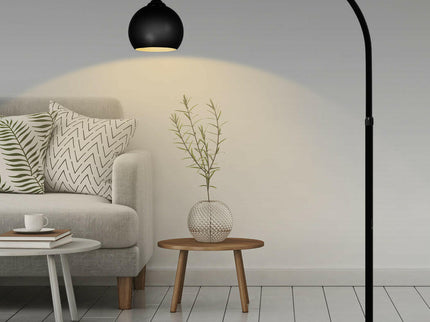 Black Reading Floor Lamp for Stylish Illumination with Adjustable Head.