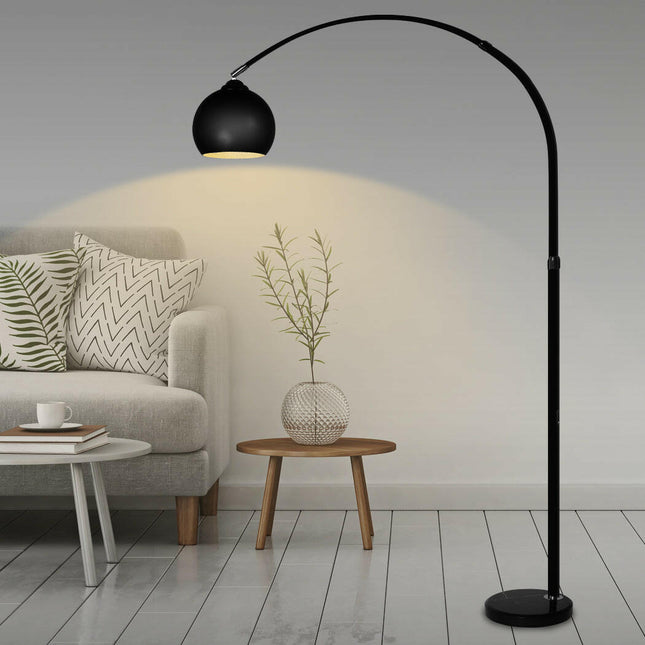 Black Reading Floor Lamp for Stylish Illumination with Adjustable Head.