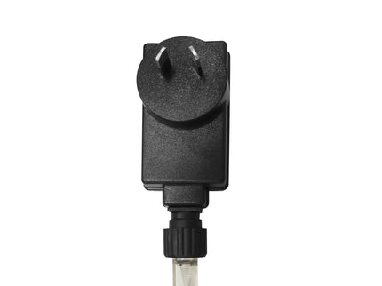 Black power adapter for cool white LED curtain lights with plug for easy installation