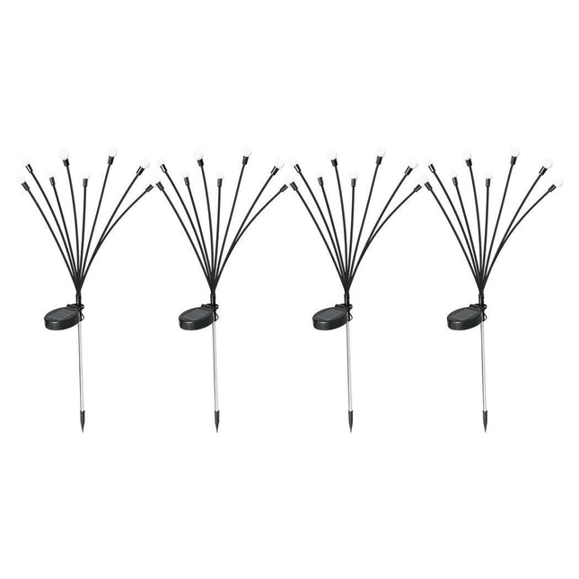 Firfly Solar Lawn Lights 8LED 4PC Outdoor Black for Garden Pathway.
