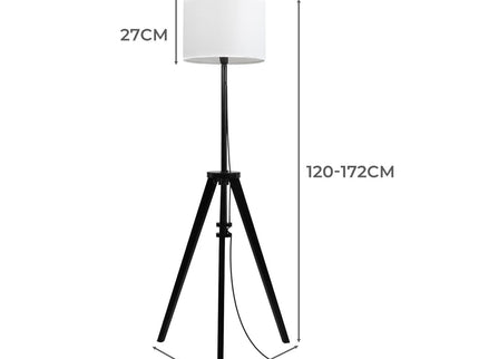 EMITTO Wooden Floor Lamp Modern Tripod Black