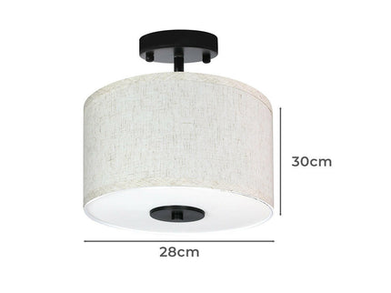 Emitto Ceiling Pendant Light 28cm Led Modern Drum Shade Ceiling Light.