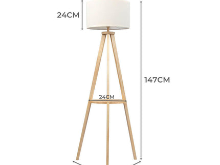 Tripod Floor Lamp with Shelf Modern Design for Living Room or Bedroom.